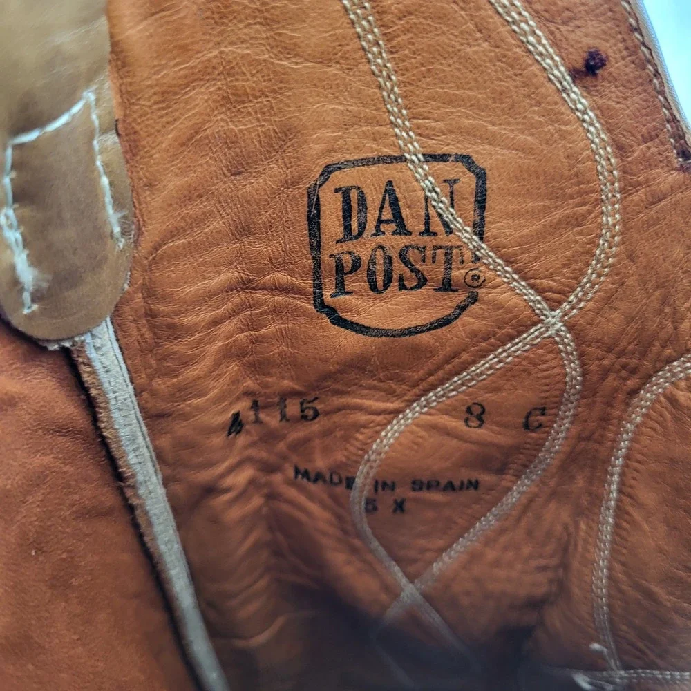 Dan Post Classic Knee High Western CowboyBoots Tan Women's Size 8 C